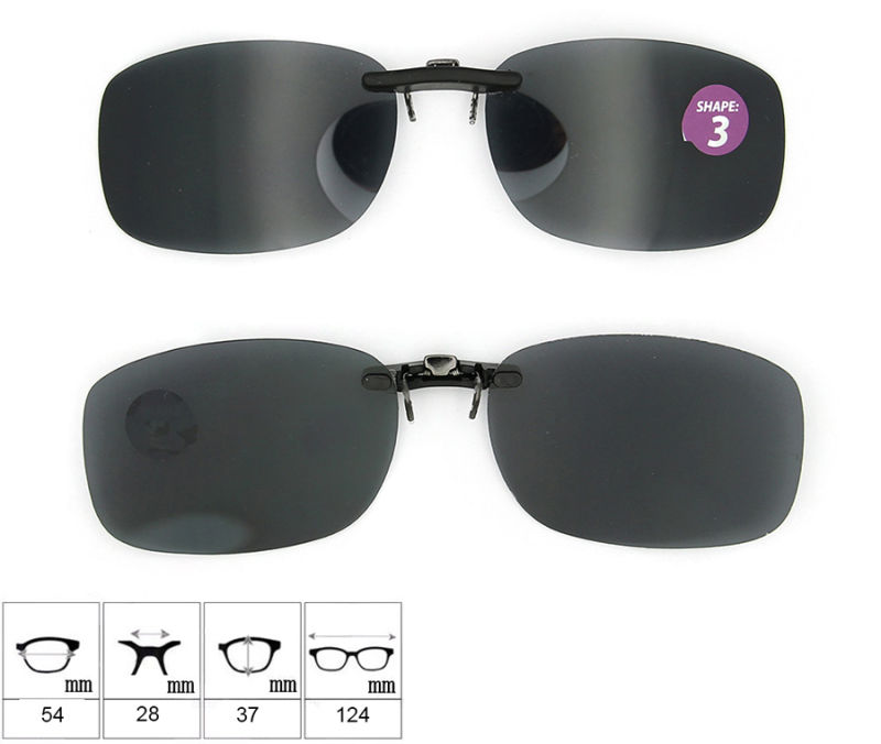 2015 Wholesale Polarized Glasses Clip on Sunglasses (shape 3)