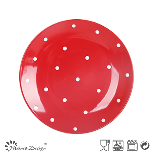 16PCS Dinner Set Red Glaze with DOT Design