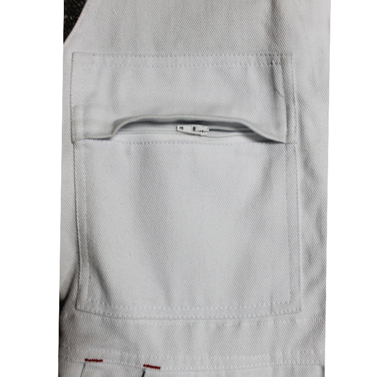 Fashion Wholesale Workwear White Cheap Bib Pants for Worker