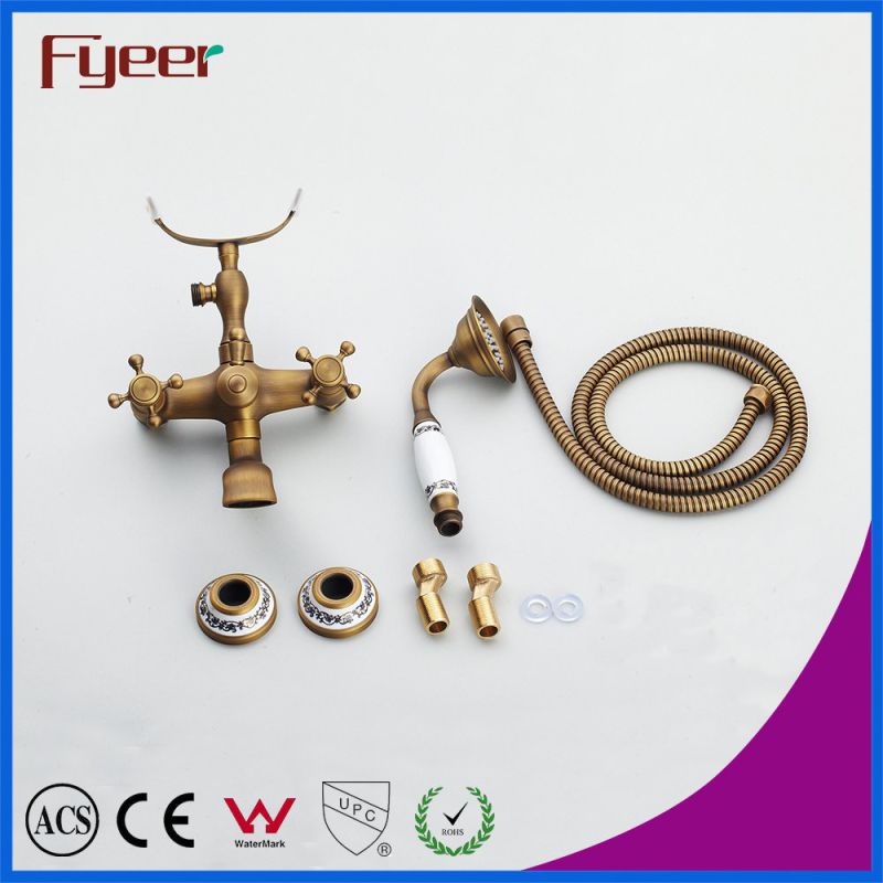 Fyeer Bathroom Antique Telephone Faucet Shower Mixer Kit