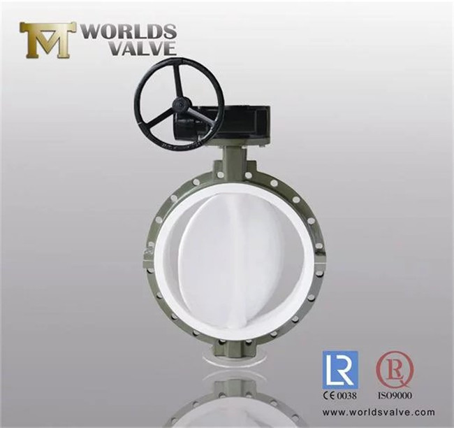 Full PTFE Lining Double Flanged Butterfly Valve