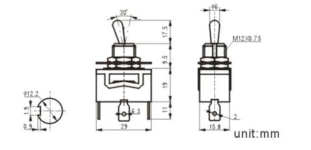 on off Medium Toggle Switch Rotary Switch