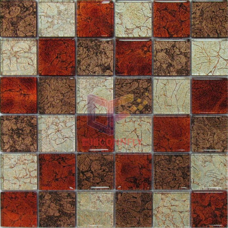 Gold Leaf Crystal Mosaic Glass Mosaic Tile (GF251)