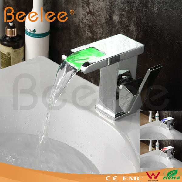 Modern Design Waterfall LED Tap with Open Spout