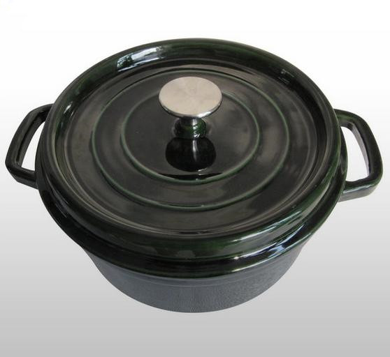 Cast Iron Round Enamel Stock Pot/Sauce Pot with Cover and Handle