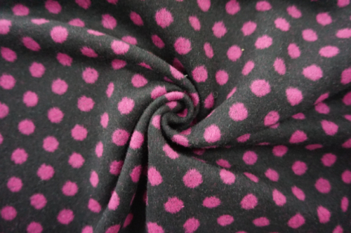 Wool Fabric Woolen Flecky Pink&Black