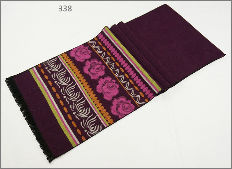 Men's Womens Unisex Reversible Cashmere Feel Winter Warm Printing Thick Knitted Woven Scarf (SP819)