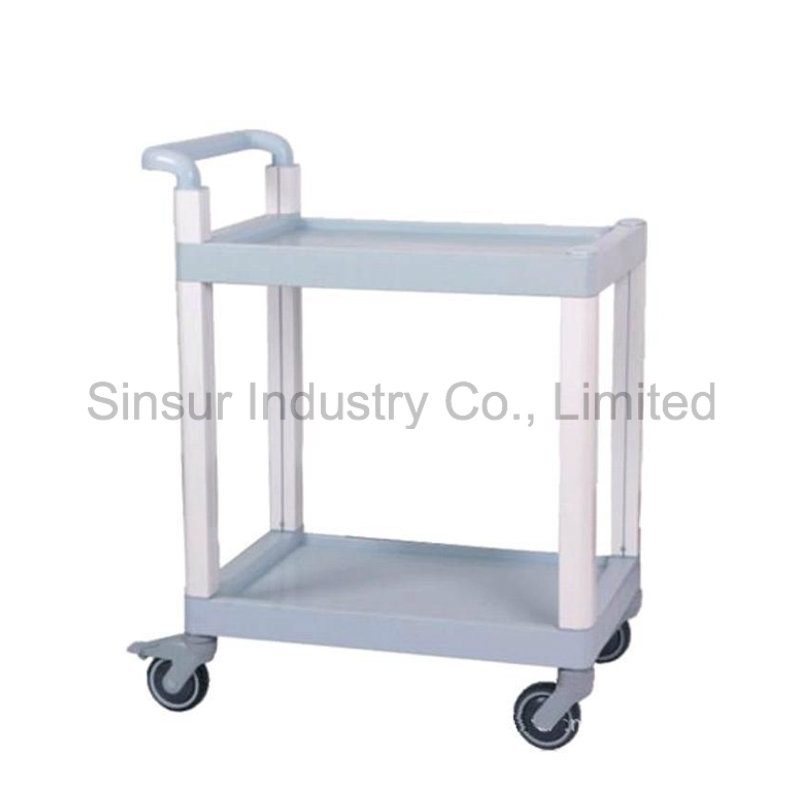 Mulit Purpose ABS 2-Tier Shelf Medical Equipment Carts/Trolley