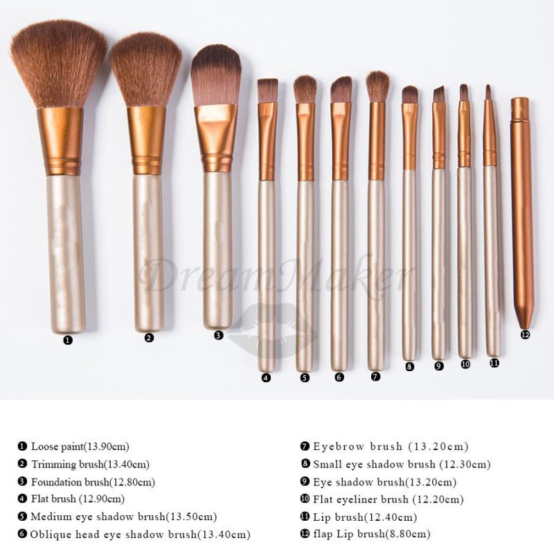 12PCS Gold Professional Naked3 Makeup Brush Kit with Wholesale Price