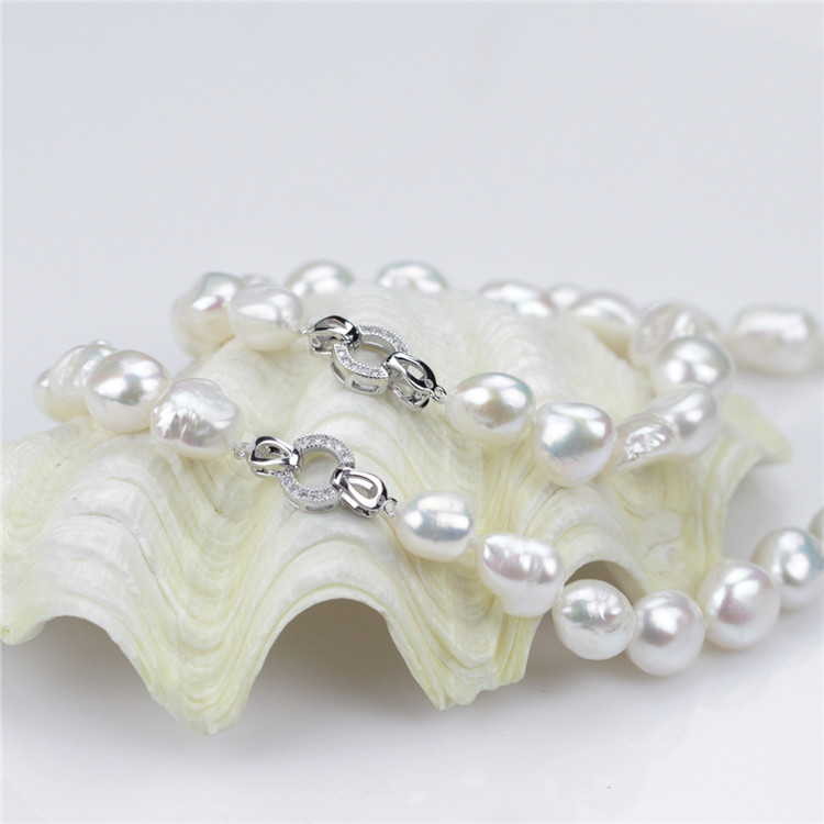 Snh 10mm AA Grade White 925 Sterling Silver Real Pearl Set Jewelry