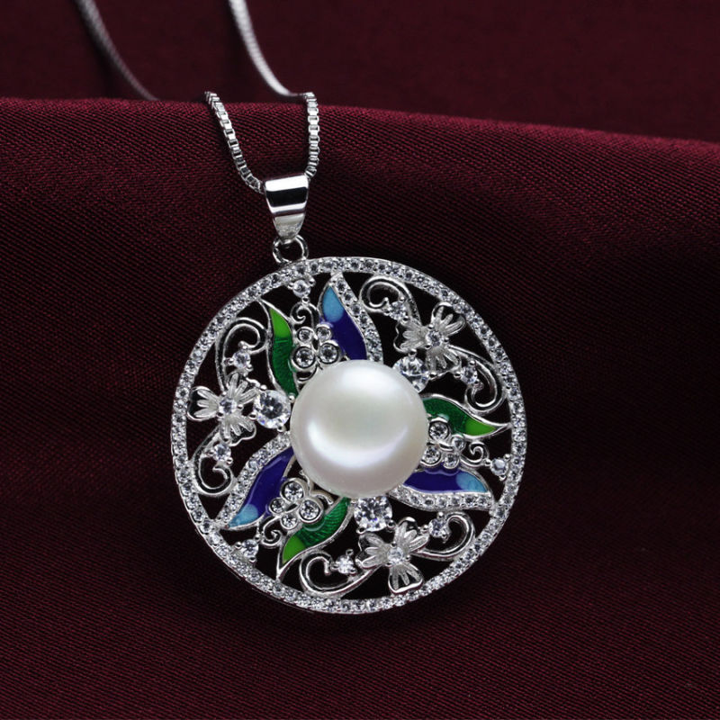 Freshwater Pearl Pendant 11mm Button Pearl Modern Pearl Pendant Design