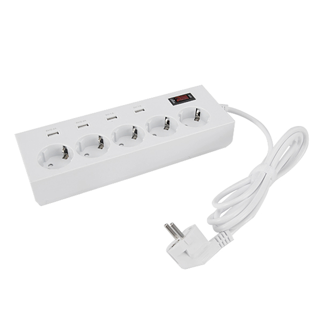 Multi-Functional Platooninsert Outlet 4 USB Ports 5 EU Plug Socket Wall Charger Electrical Plug