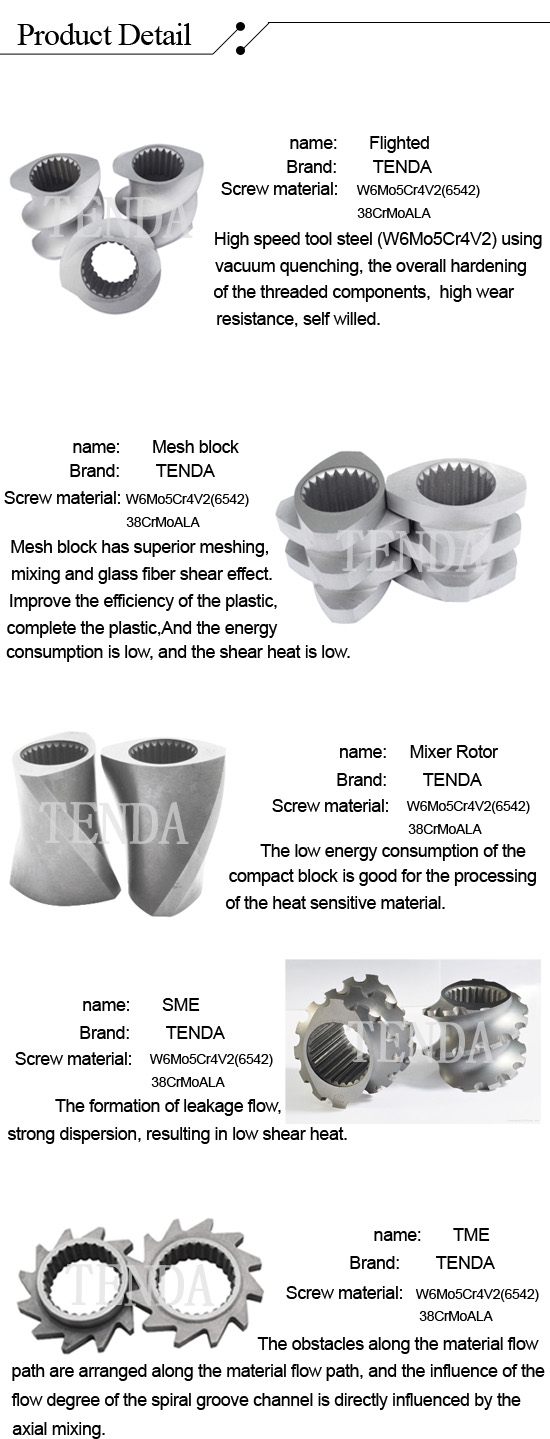 Precise Processed Extruder Screw Component for Tenda Extrusion Machine