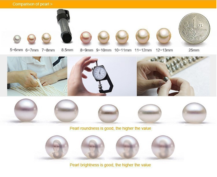 Resizable Pearl Ring 925 Silver Pearl Ring 8-9mm Button AAA Women 's Pearl Rings