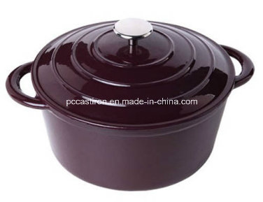 Round Enamel Cast Iron Casserole with Cast Iron Knob Dia 24cm