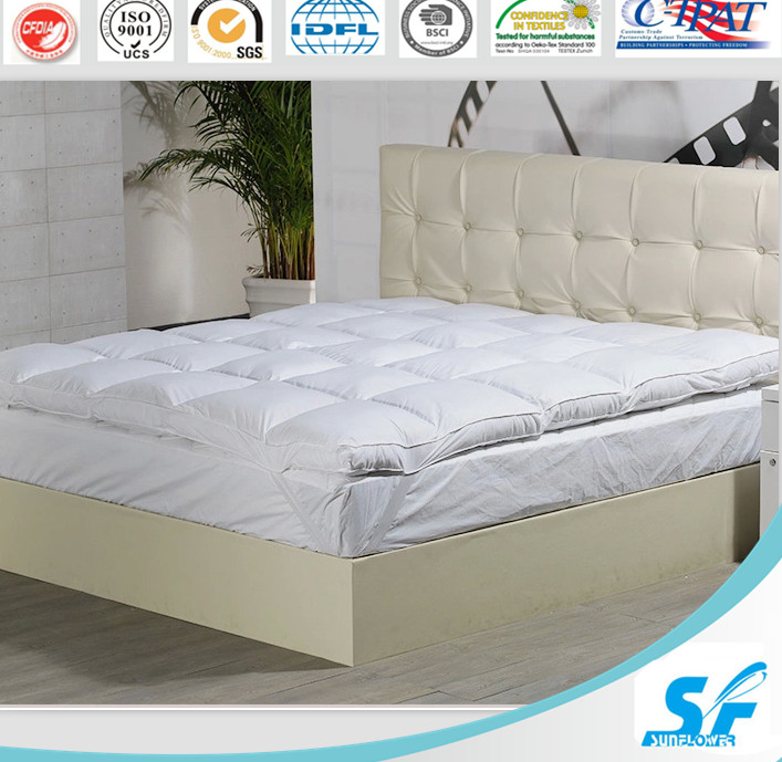 Wholesale White Duck/Goose Feather Filled Mattress Topper/Mattress Protector