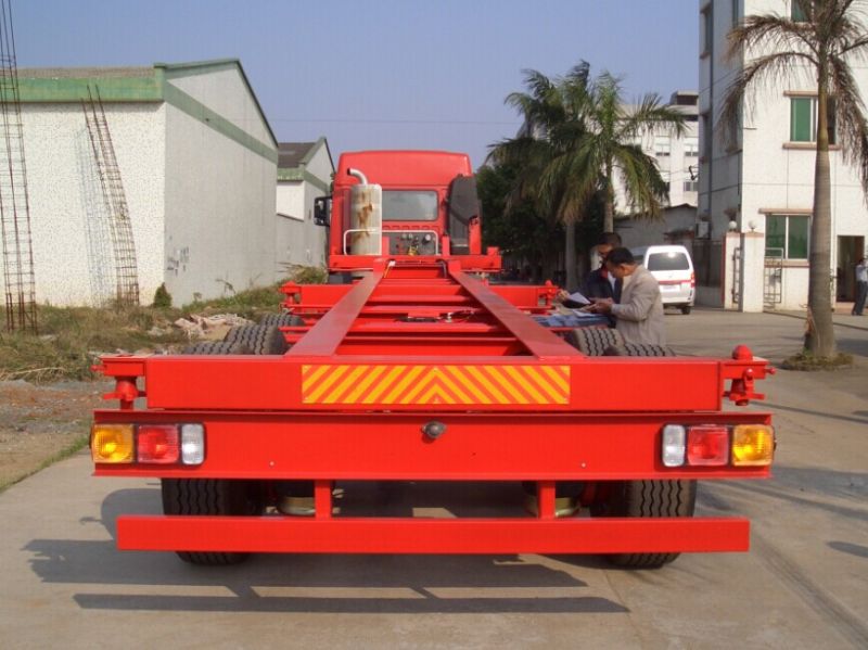 Lowest Price Tri Axles Skeleton Container Semi-Trailer