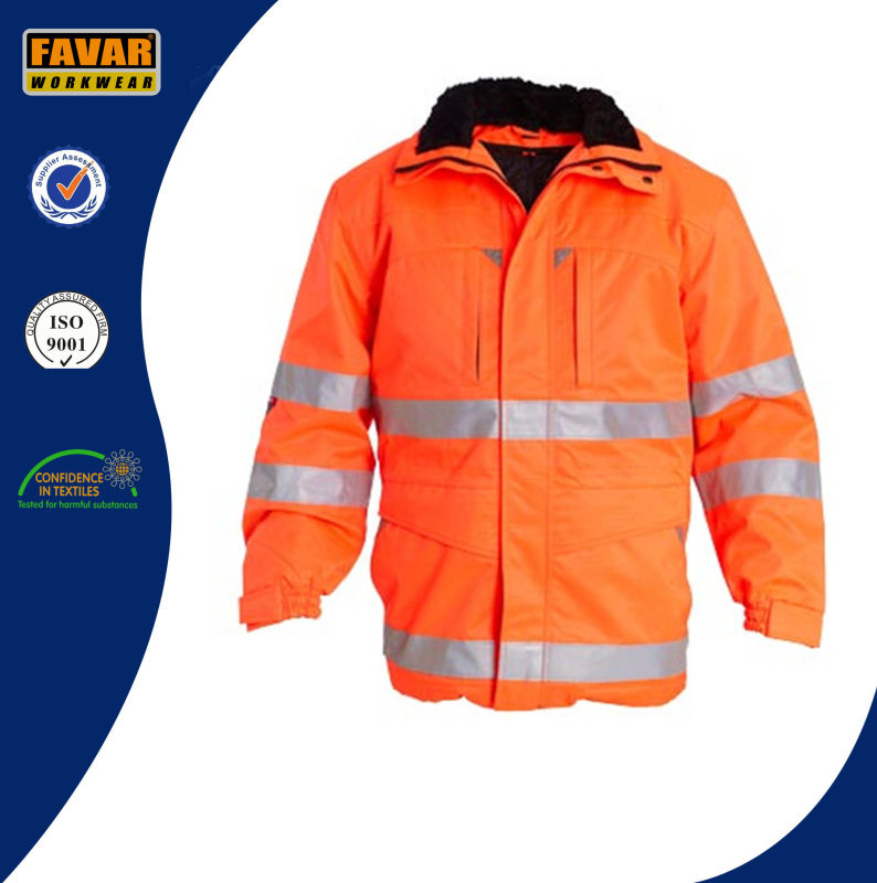 Hi Vis Padded Winter Jacket with Reflector Tape Winter Workwear