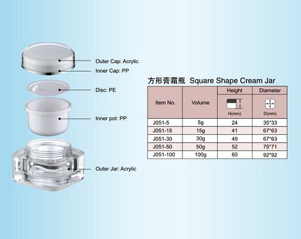 15g 30g 50g 100g Best Quality Acrylic Cosmetic Jar