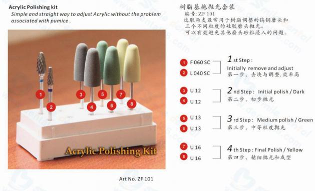 Dental Acrylic Polishing Burs Kit