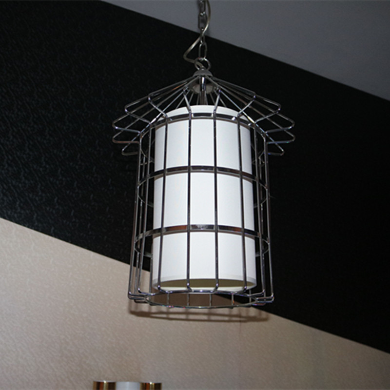 Modern Hotel Restaurant Satinless Steel Cage Pendant Lamp