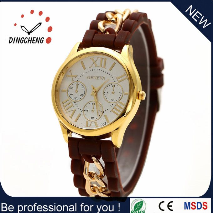 2016 Hot Sale Silicone Watch for Women Running Move with Diamond Silicone Bracelet Watch (DC652)