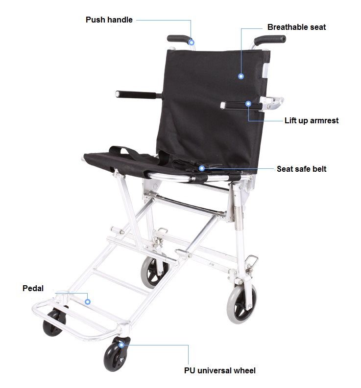 Aluminum Lightweight Transport Folding Wheelchair