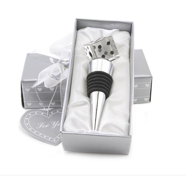 Crystal Dice Wine Bottle Stopper - Gift Boxed