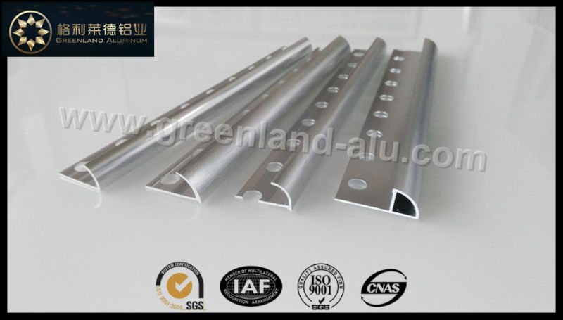 Aluminum Profiles L Shape Tile Edge Trim with Height 10.5mm and Matt Silver Color