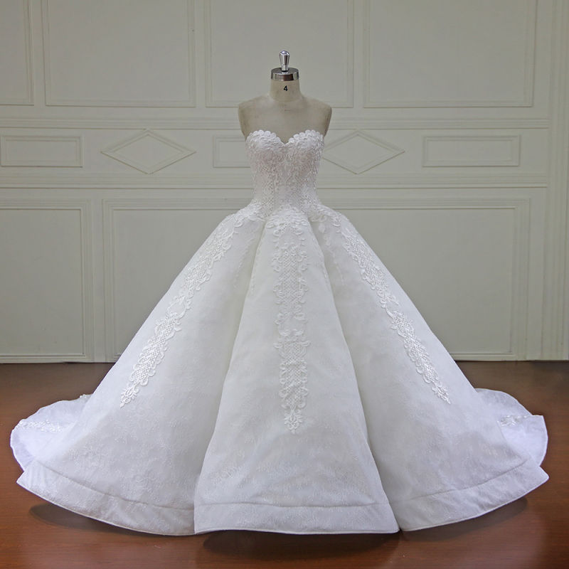 Sweetheart Neck Line Bridal Dress Low Waist Wedding Dress