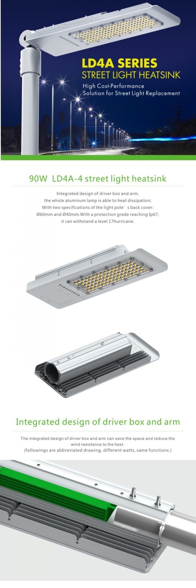 on Sale High Quality Highway Solar LED Street Lamp 90W DC12V DC24V