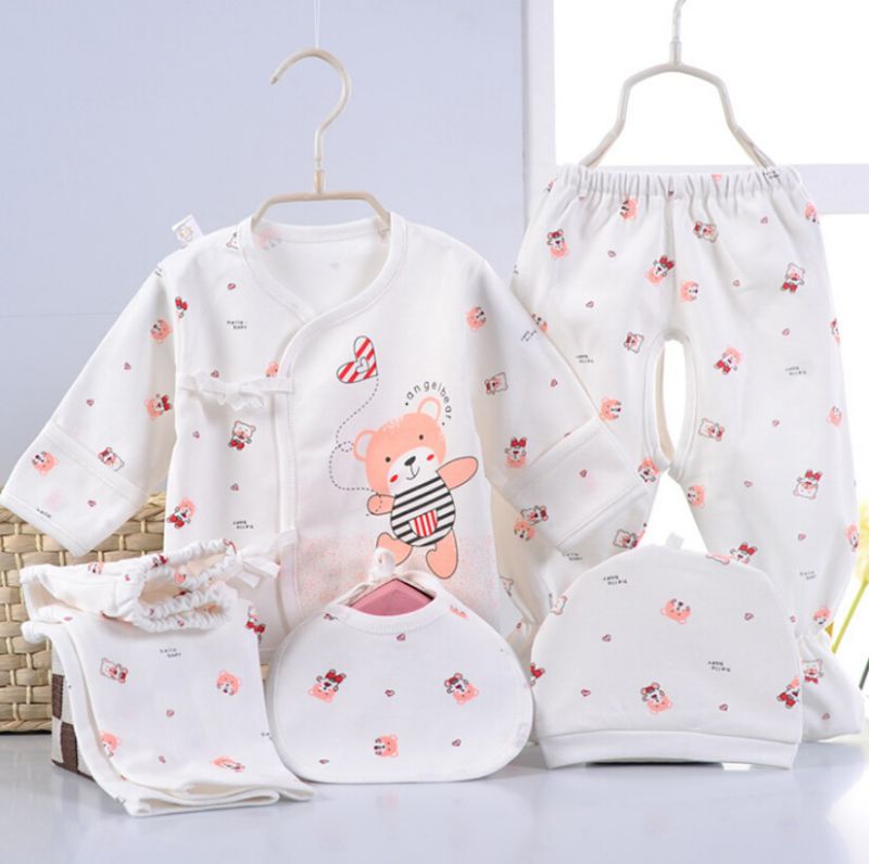 Newborn Baby Cartoon Printing 5PCS Infant Apparel