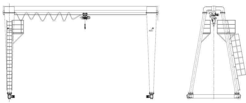 Outside Machinery Mh Type Single Girder Gantry Crane