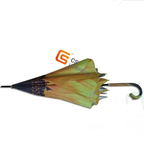 23 Inch Sliver Coated Sunflower Straight Umbrella (YS-1015A)