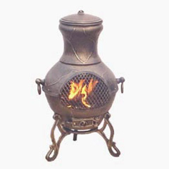 Chiminea (FSL072) Outdoor, Sunface Cast Iron Chiminea