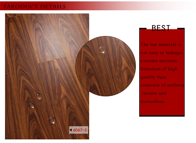 8.3mm E1 AC3 Walnut Oak U-Grooved Laminated Wooden Laminate Vinyl Wood Flooring