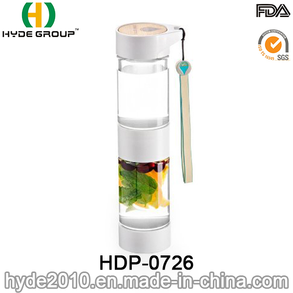 500ml Plastic White BPA Free Tritan Fruit Infuser Water Bottle, Plastic Fruit Infusion Bottle (HDP-0726)