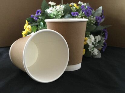 8oz Disposable Logo Printed Double Wall Kraft Paper Cup with Lid