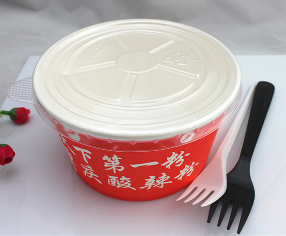 Customized Cheap Disposable Paper Soup/Dumpling Bowl with Lid