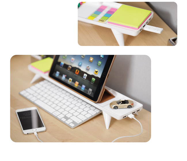 Multi Functions Stylish Desk Organizer with 4 Ports USB 2.0 Hub