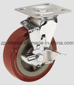 4inch PU Heavy-Duty Swivel with Brake Caster Wheel