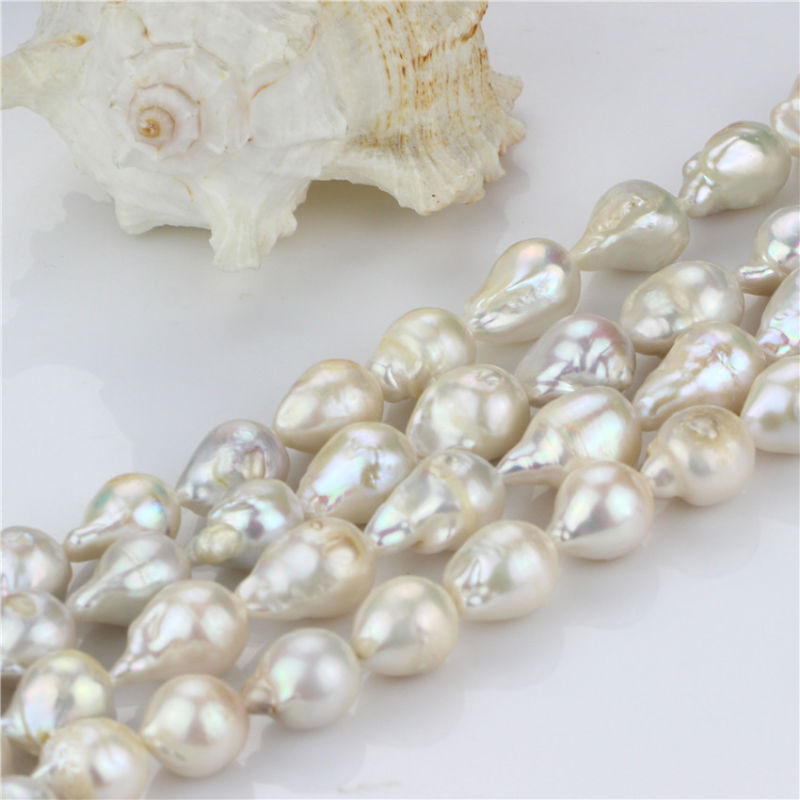 Pearl Manufacturer Freshwater Pearl Strand 15mm Grade a+ Nucleated Genuine Pearl Strand