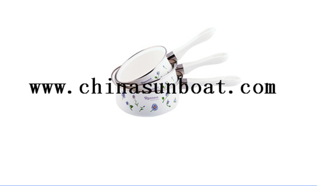 Enamel Glazed Milk Pot with Customized Printing