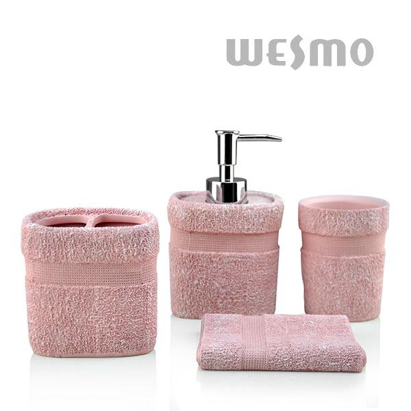 Towel Shape Polyresin Bathroom Set