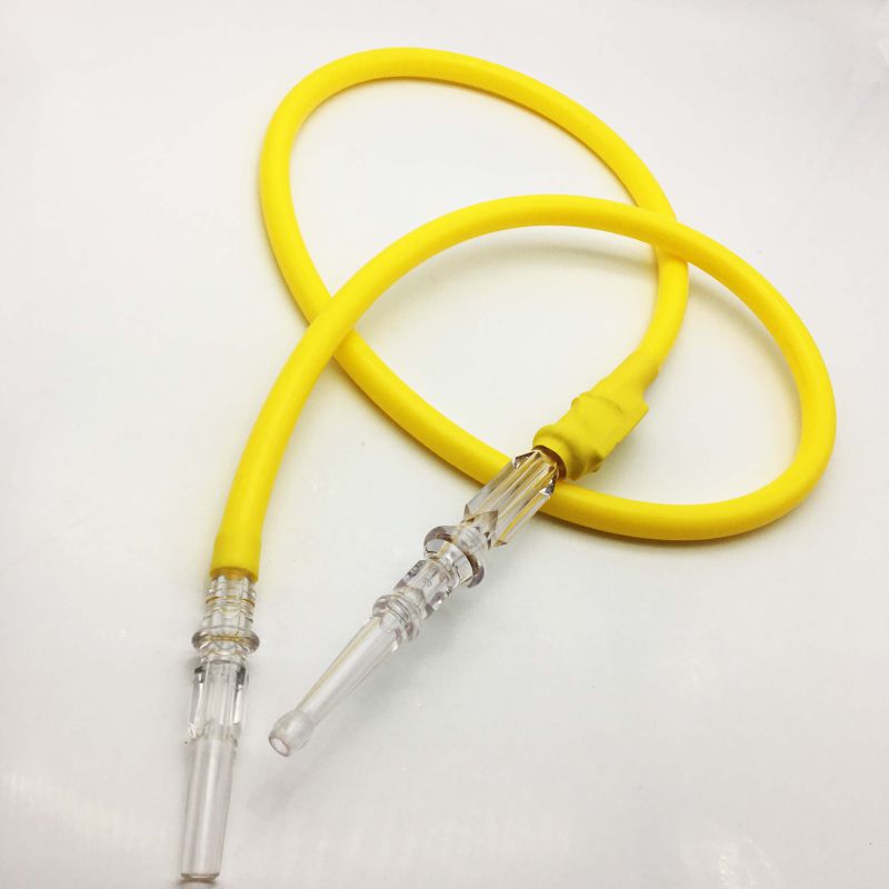 Newest 1.8m Yellow LED Flashlight Silicone Hookah Shisha Hose (ES-HH-015-3)