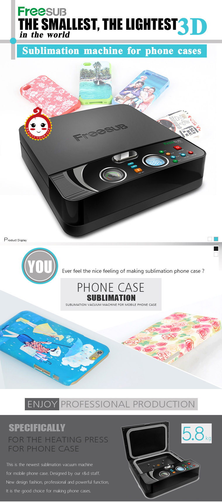 Phone Case Sublimation Vacuum Heat Press Sublimation Transfer Printing Machine