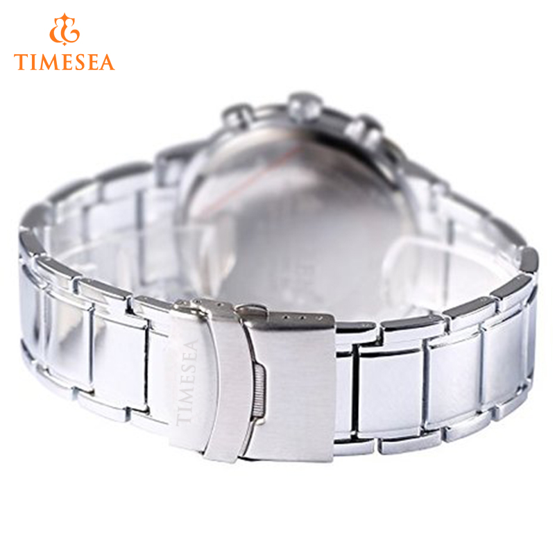 Silver Case Stainless Steel Band Men Analog Wrist Watch 72503