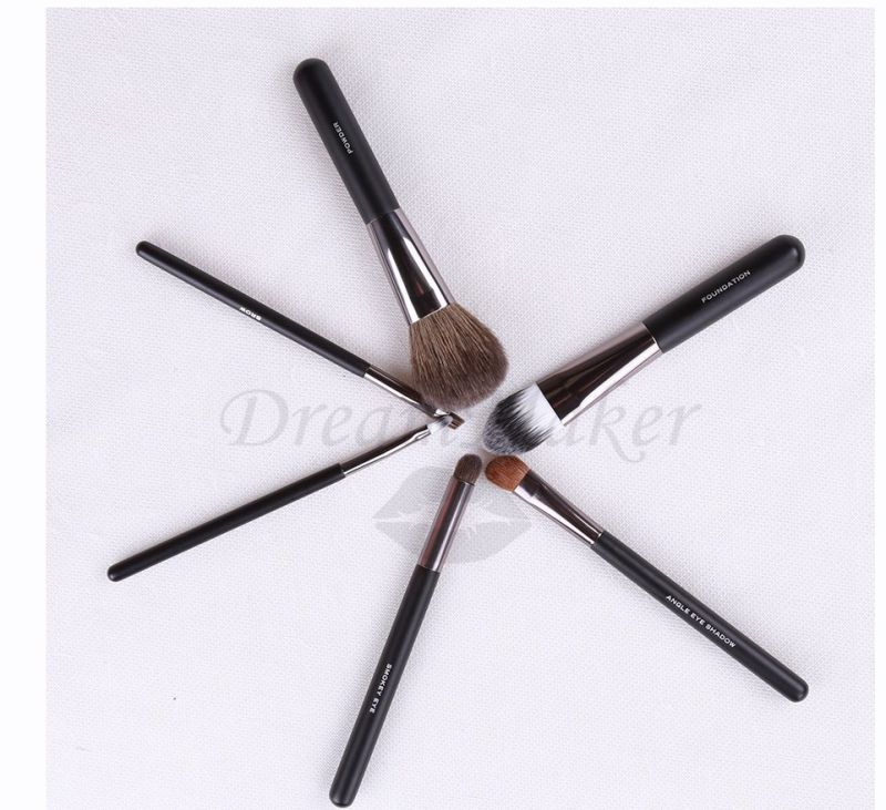 Hot Sale 6PCS Professional Eyeshadow Eyeliner Brush with PU Package