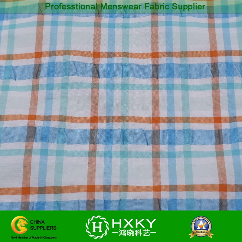 Yarn Dyed Polyester Nylon Fabric with Plaid Pattern for Men's Shirt