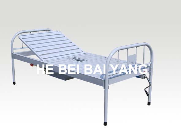 (A-191) All Plastic-Sprayed Single Function Manual Hospital Bed with Chamber Pot